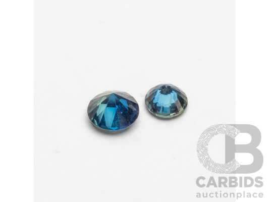 1.30cts of Blue/Greenish Natural Sapphires - Lot of 2