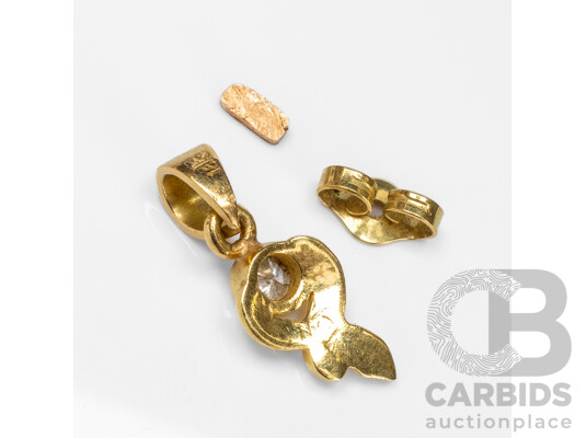 18ct Yellow Gold Diamond Pendant & Scrap - 1.55gms