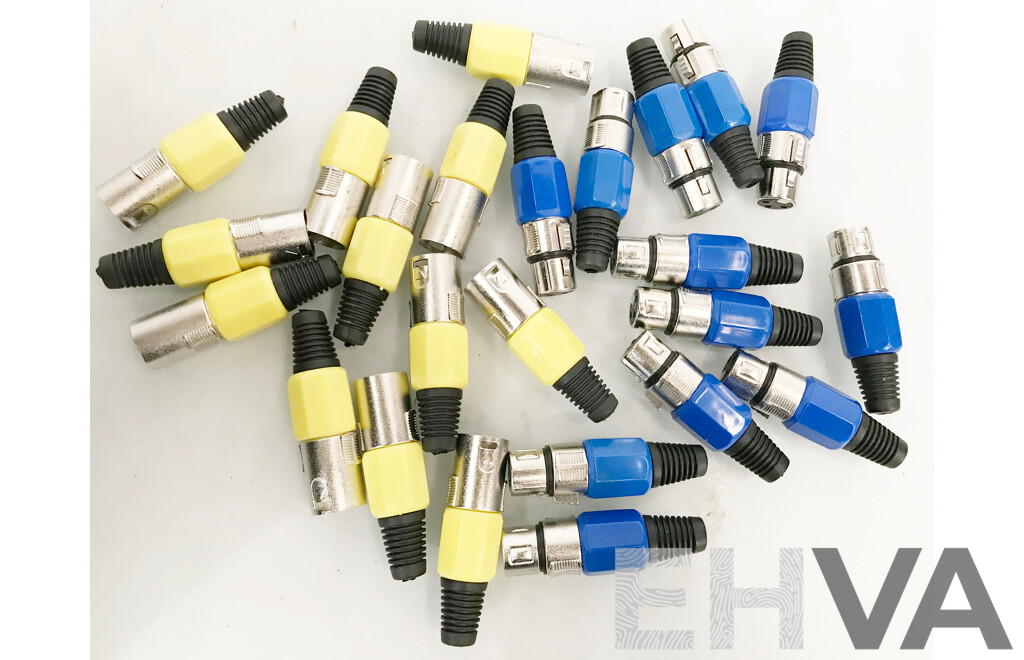 Brand New 3 Pin XLR Cannon Connectors. 12 X Male, 12 X Female - Lot of 24