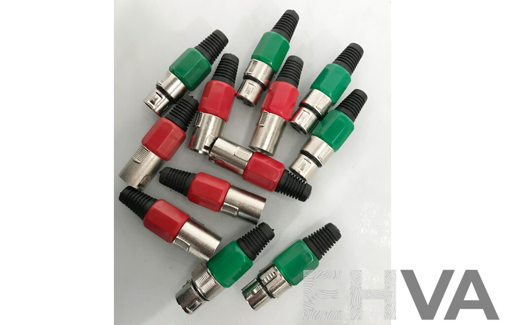 Brand New 3 Pin XLR Cannon Connectors. 6 X Male, 6 X Female - Lot of 12