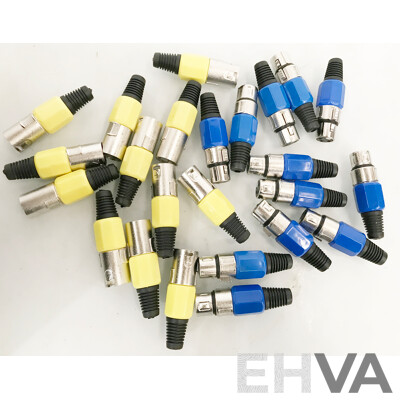 Brand New 3 Pin XLR Cannon Connectors. 12 X Male, 12 X Female - Lot of 24
