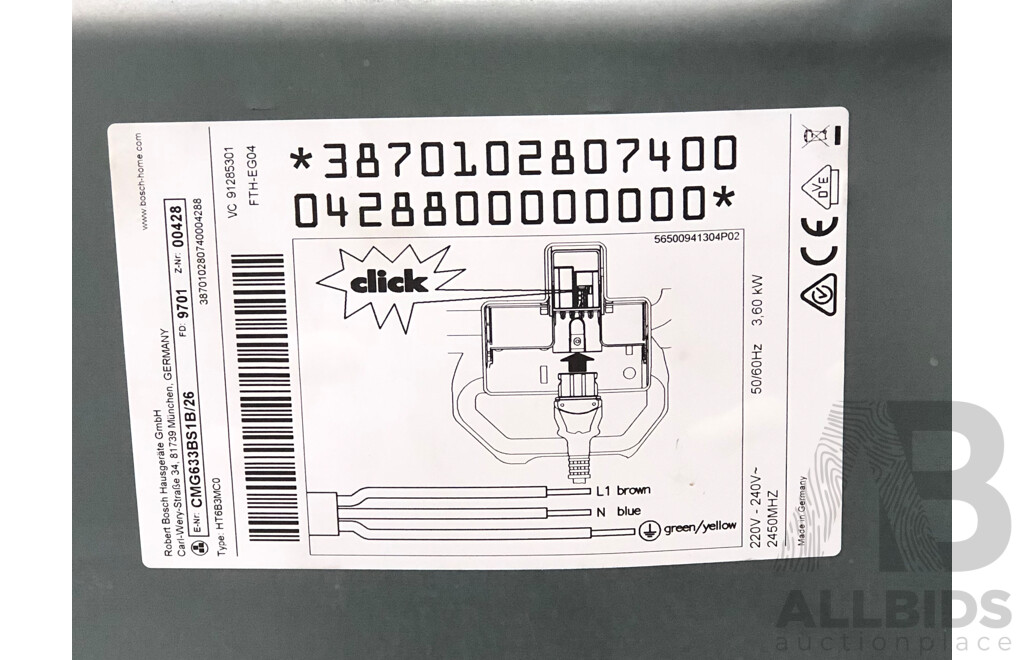 Bosch Series 8 Built in Compact Oven with 900 Watt Microwave Function