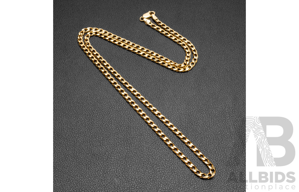 9ct Yellow Gold Curb Link Necklace - 18.48gms