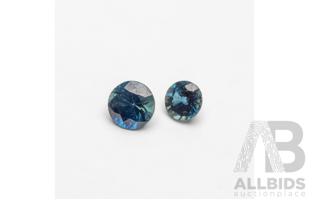 1.30cts of Blue/Greenish Natural Sapphires - Lot of 2