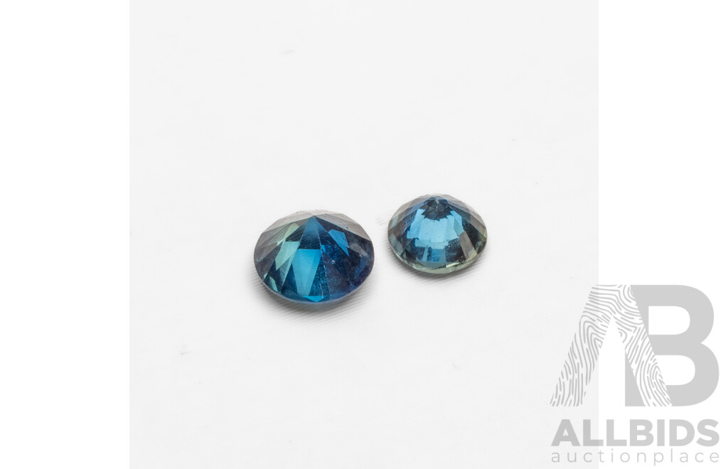 1.30cts of Blue/Greenish Natural Sapphires - Lot of 2
