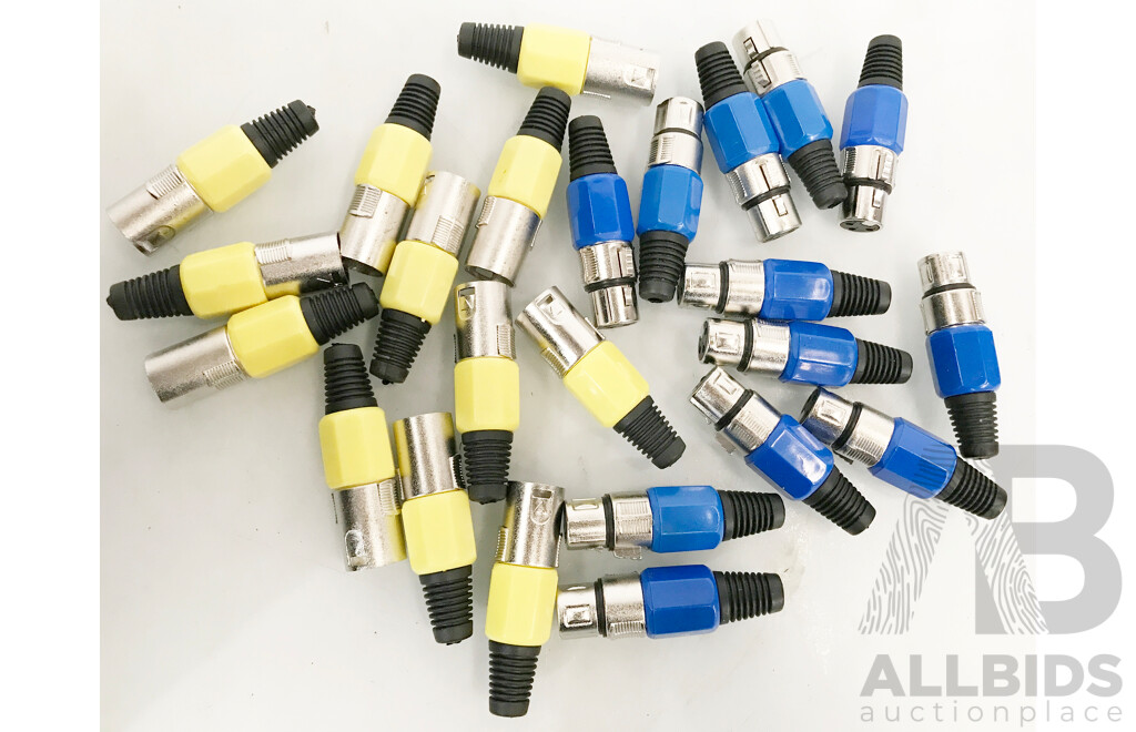 Brand New 3 Pin XLR Cannon Connectors. 12 X Male, 12 X Female - Lot of 24