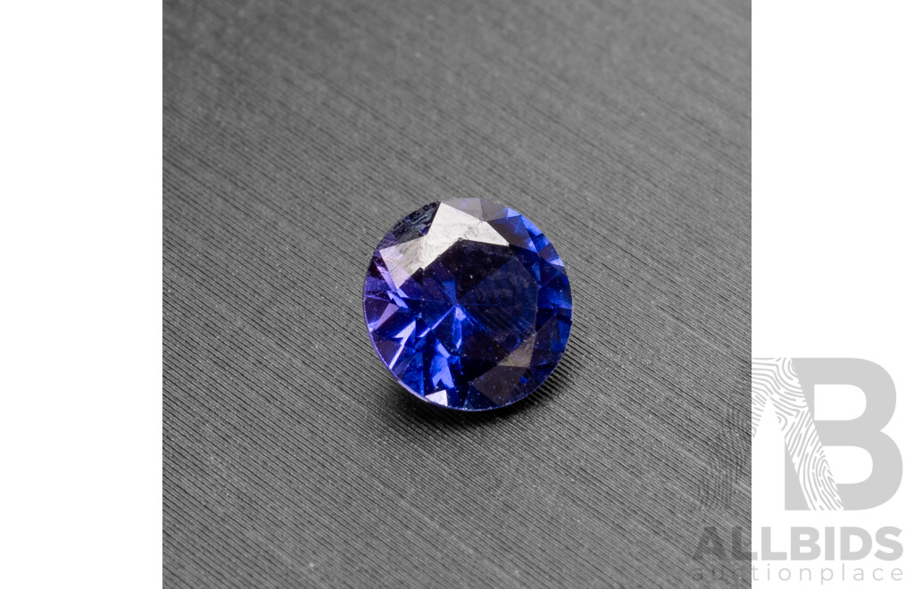 0.85ct Round Cut Blue/Purple Natural Parti Sapphire