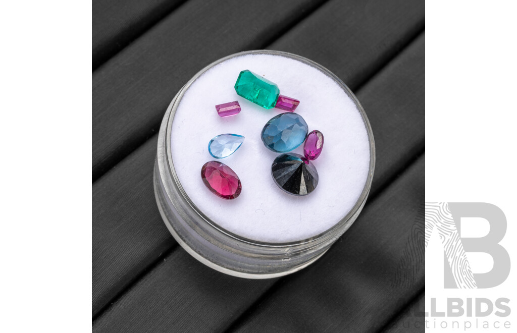 4.80cts of Rubies, Tourmalines, Topaz, Emerald & Cubic Zirconia - Lot Of 8