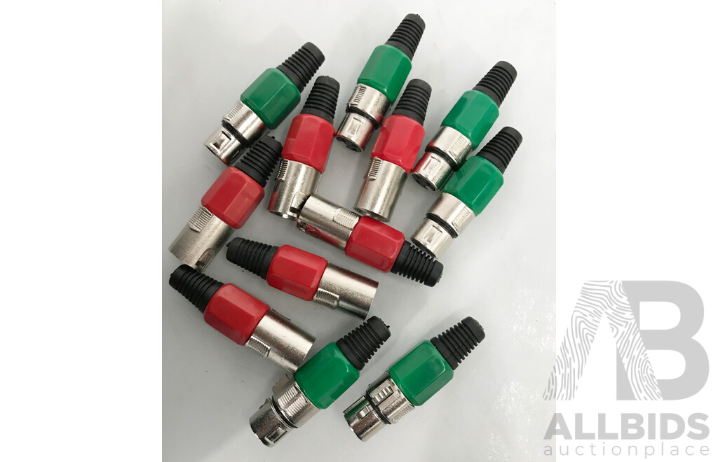 Brand New 3 Pin XLR Cannon Connectors. 6 X Male, 6 X Female - Lot of 12