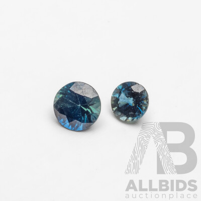 1.30cts of Blue/Greenish Natural Sapphires - Lot of 2