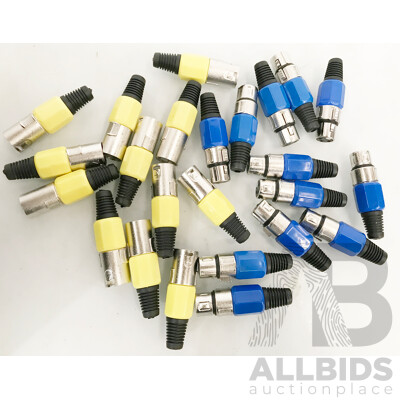 Brand New 3 Pin XLR Cannon Connectors. 12 X Male, 12 X Female - Lot of 24