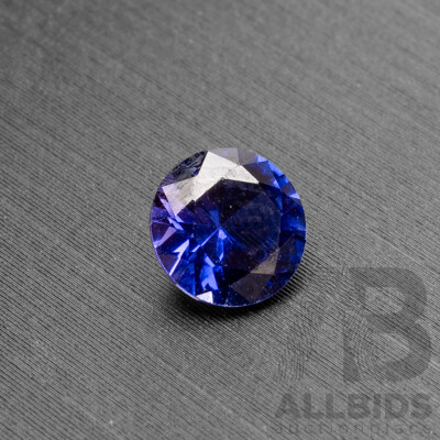0.85ct Round Cut Blue/Purple Natural Parti Sapphire