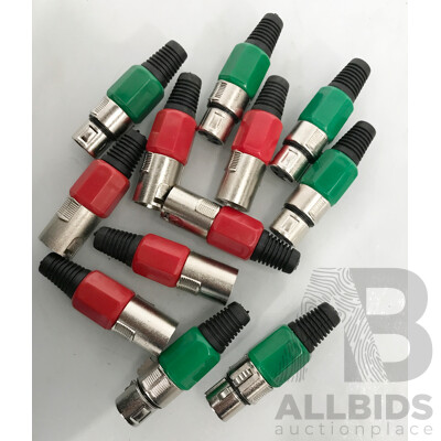 Brand New 3 Pin XLR Cannon Connectors. 6 X Male, 6 X Female - Lot of 12