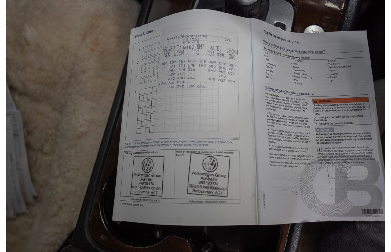 6/2016 Volkswagen Touareg V6 TDI (AWD) 7P MY16 4D Wagon Moonlight Blue Pearlescent Diesel V6 (180kW) 3.0L