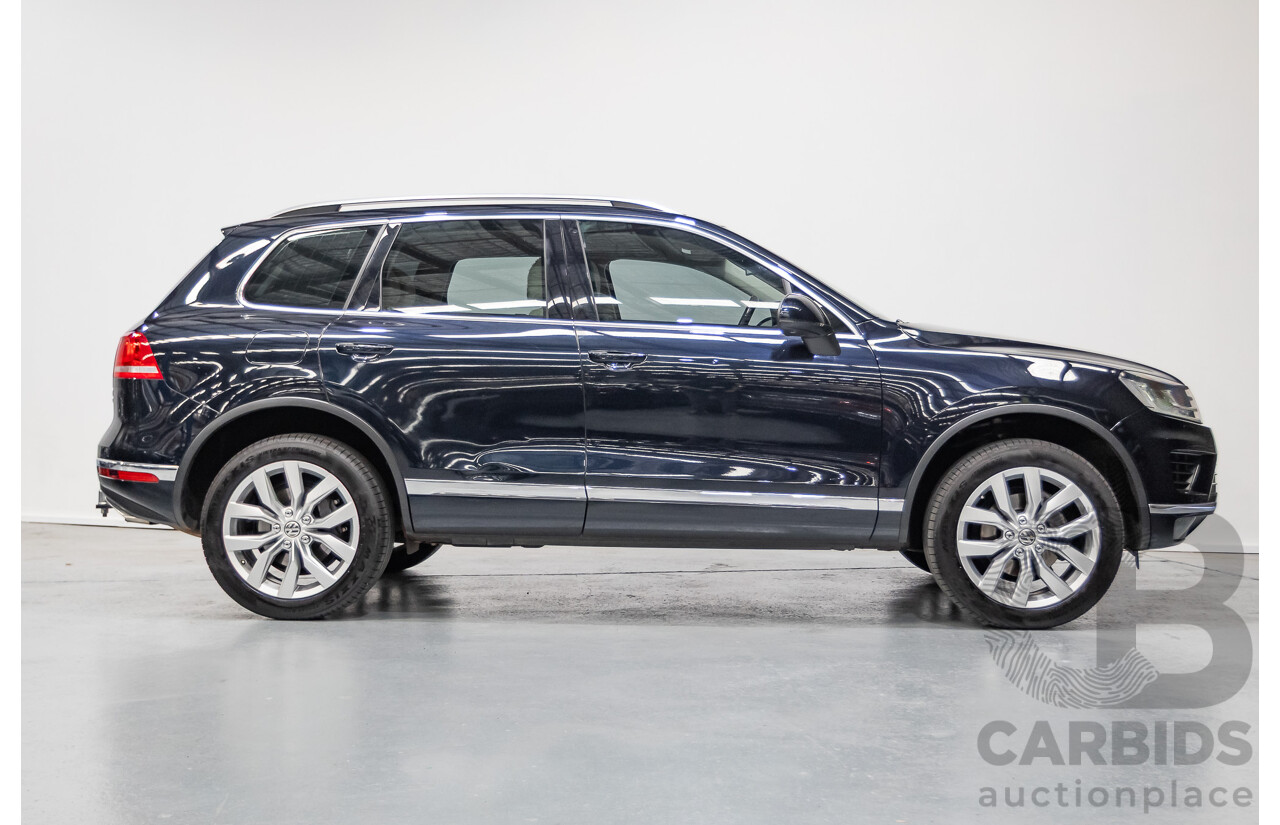 6/2016 Volkswagen Touareg V6 TDI (AWD) 7P MY16 4D Wagon Moonlight Blue Pearlescent Diesel V6 (180kW) 3.0L