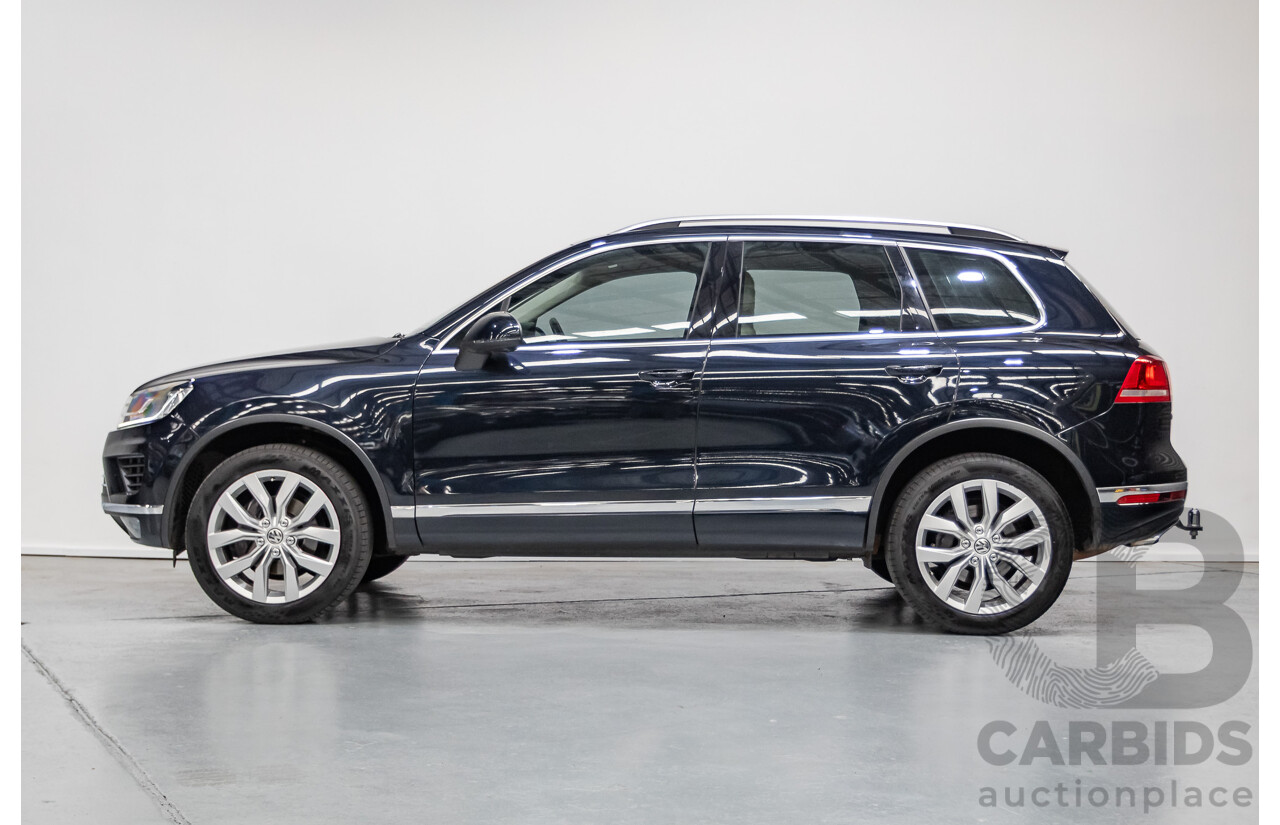 6/2016 Volkswagen Touareg V6 TDI (AWD) 7P MY16 4D Wagon Moonlight Blue Pearlescent Diesel V6 (180kW) 3.0L