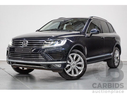 6/2016 Volkswagen Touareg V6 TDI (AWD) 7P MY16 4D Wagon Moonlight Blue Pearlescent Diesel V6 (180kW) 3.0L