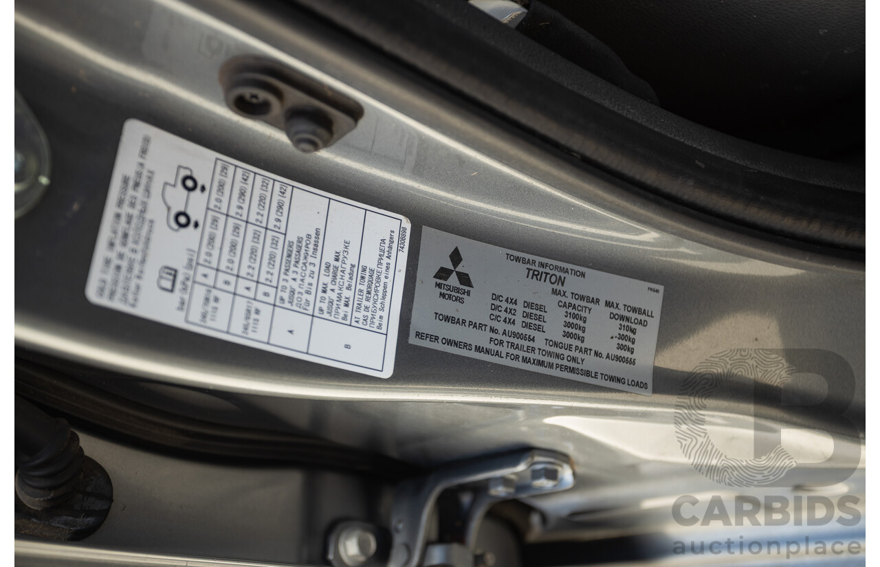 04/2018 Mitsubishi Triton GLX Plus (4x4) MQ MY18 Dual Cab Utility Grey Turbo Diesel 2.4L