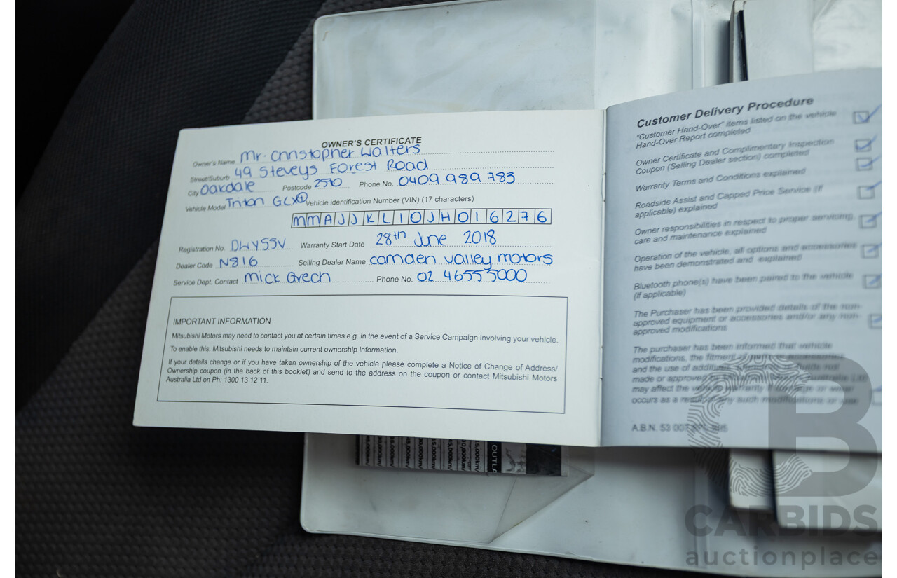 04/2018 Mitsubishi Triton GLX Plus (4x4) MQ MY18 Dual Cab Utility Grey Turbo Diesel 2.4L