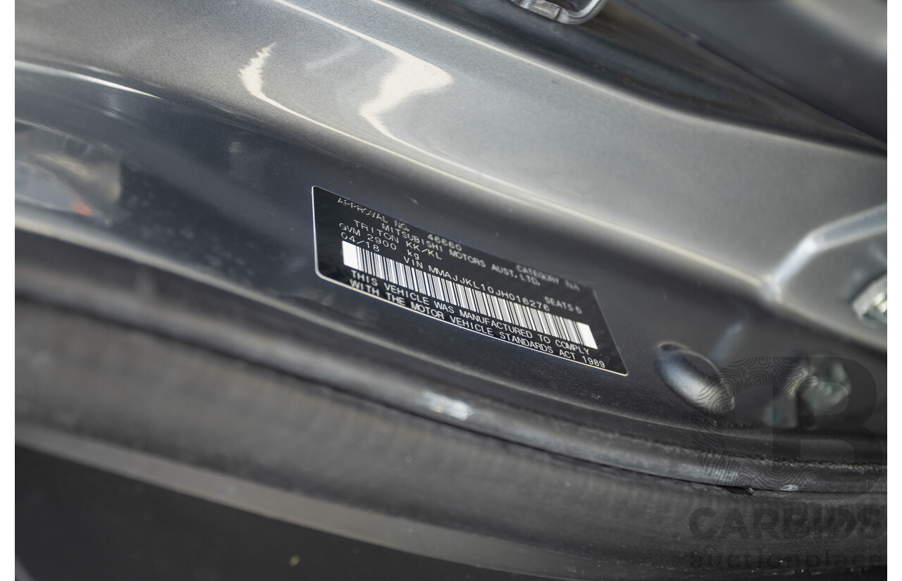 04/2018 Mitsubishi Triton GLX Plus (4x4) MQ MY18 Dual Cab Utility Grey Turbo Diesel 2.4L