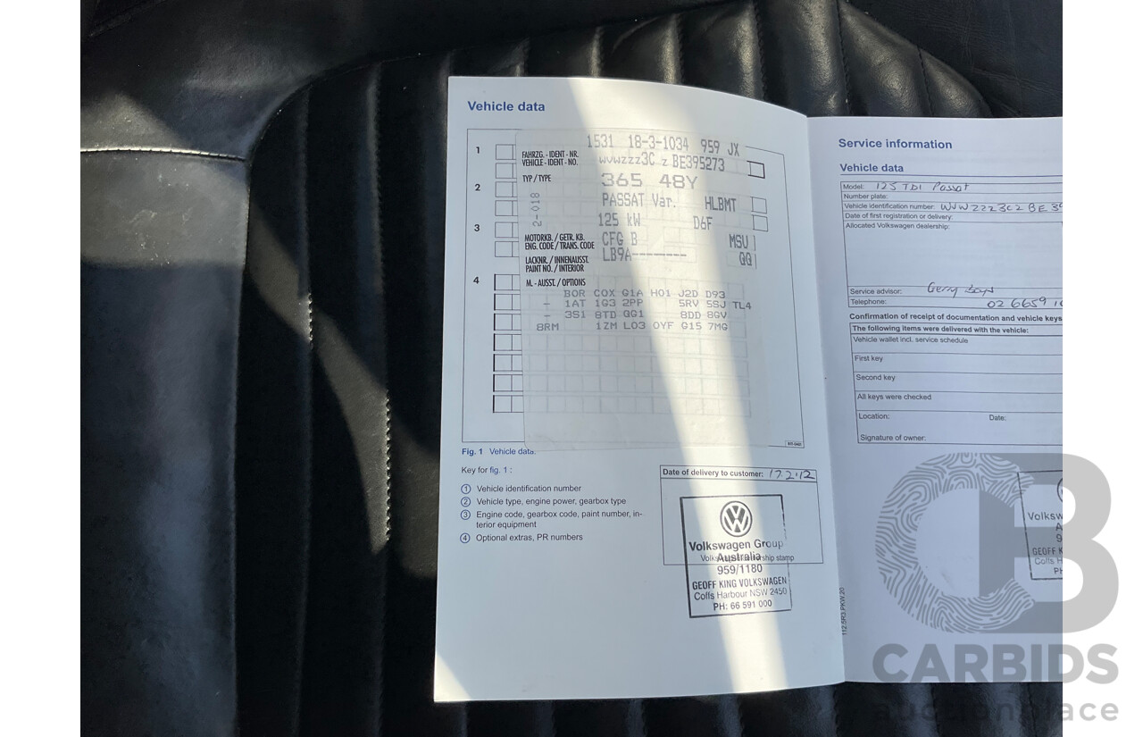 7/2011 Volkswagen Passat 125 TDI Highline 3C MY10 UPGRADE 4d Wagon Candy White Turbo Diesel 2.0L