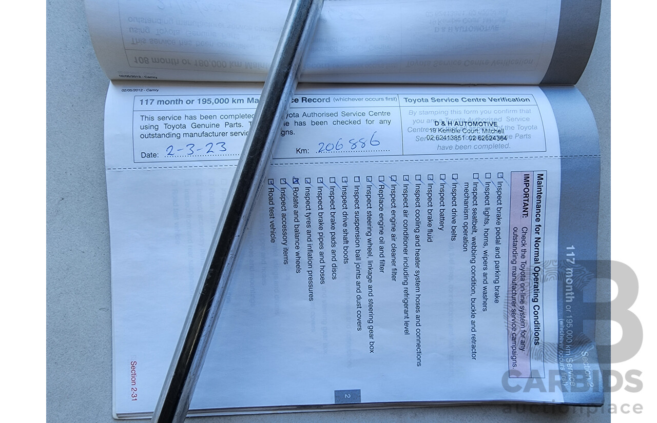 8/2013 Toyota Camry Altise ASV50R 4d Sedan Silver 2.5L