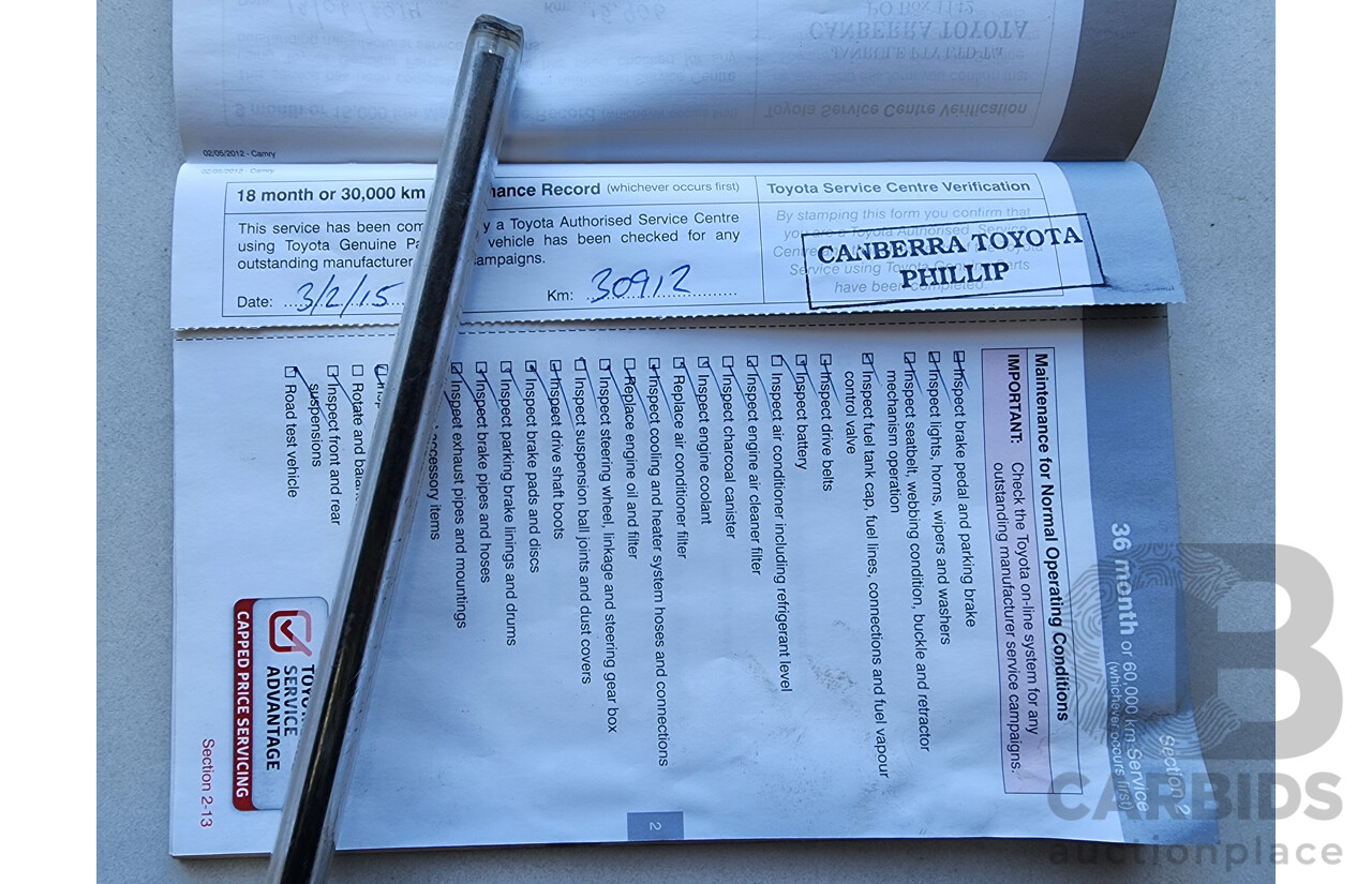 8/2013 Toyota Camry Altise ASV50R 4d Sedan Silver 2.5L