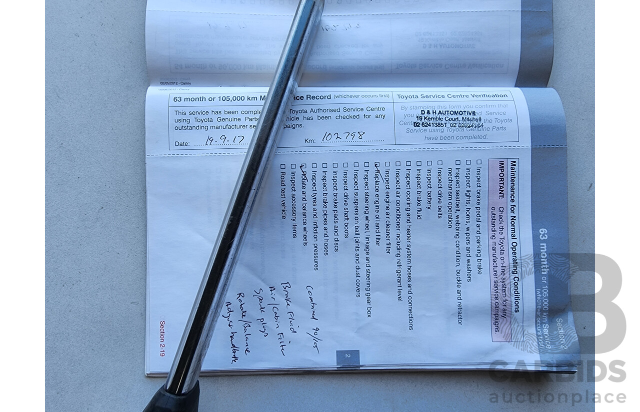 8/2013 Toyota Camry Altise ASV50R 4d Sedan Silver 2.5L