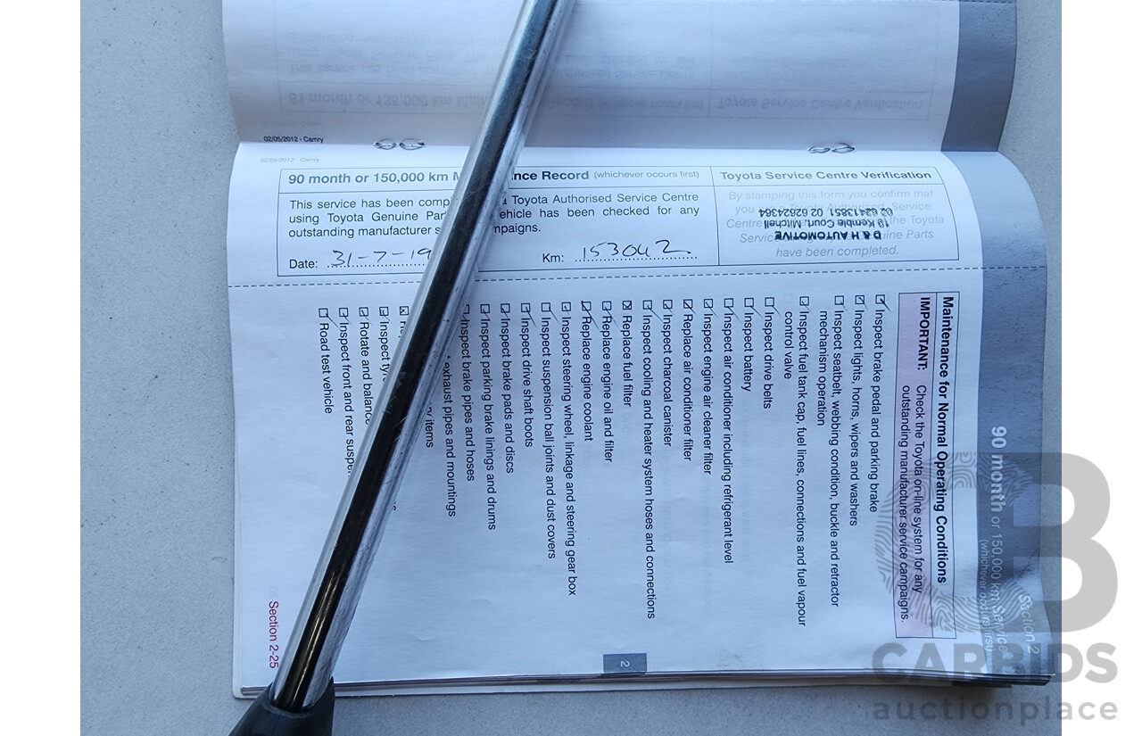 8/2013 Toyota Camry Altise ASV50R 4d Sedan Silver 2.5L