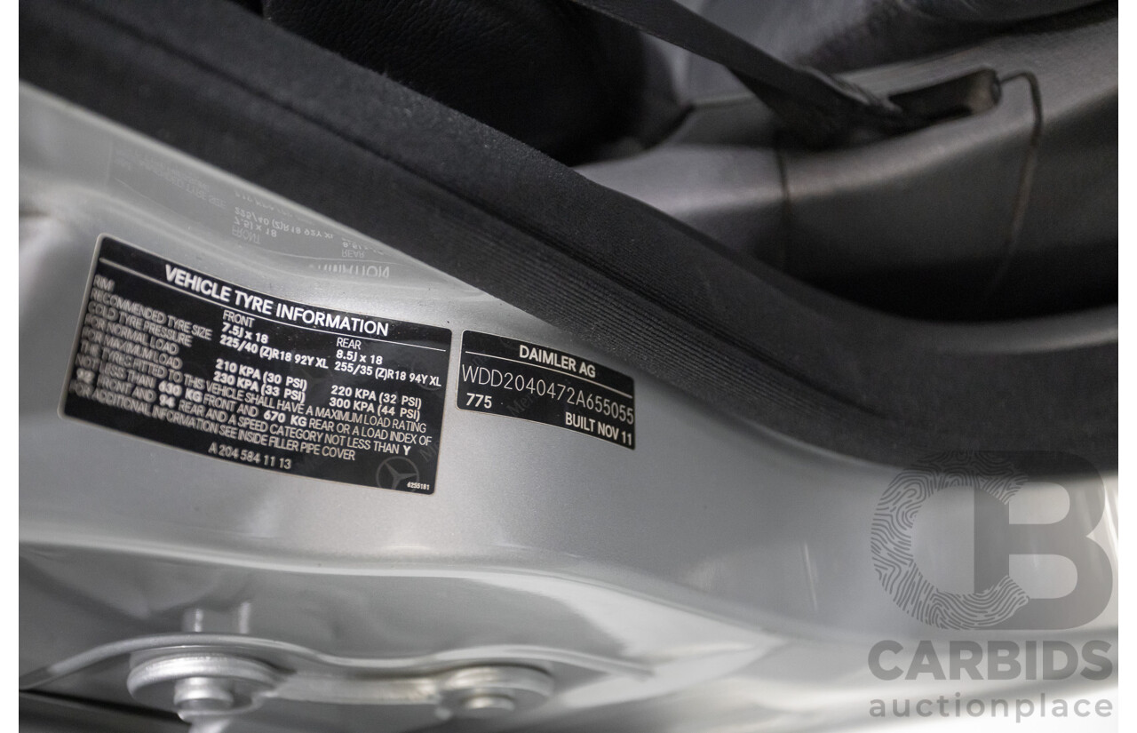 1/2012 Mercedes-Benz C250 Avantgarde BE W204 MY11 4D Sedan Iridium Silver Metallic Turbo 1.8L