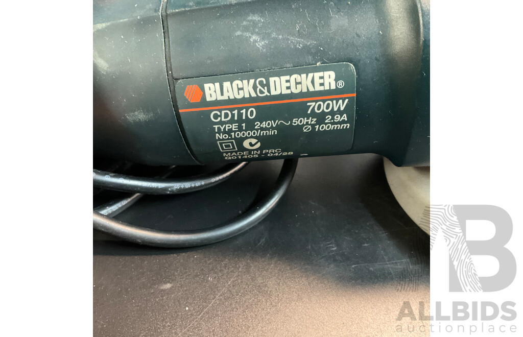 SMT Multi-Purpose Unit and ARLEC KF100 Palm Sander and Black & Decker CD110 Angle Grinder