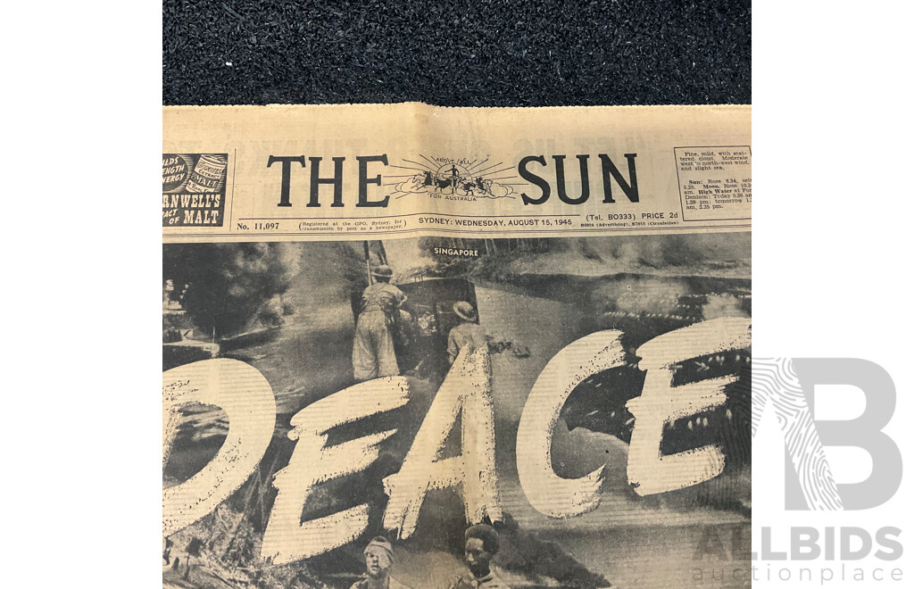 1945 Daily Mirror, Daily Telegraph, the Sun Newspapers, and 1940-45 Australian Army Operations Booklet and the Sunday Morning Herald 1/1/2021 Newspapers