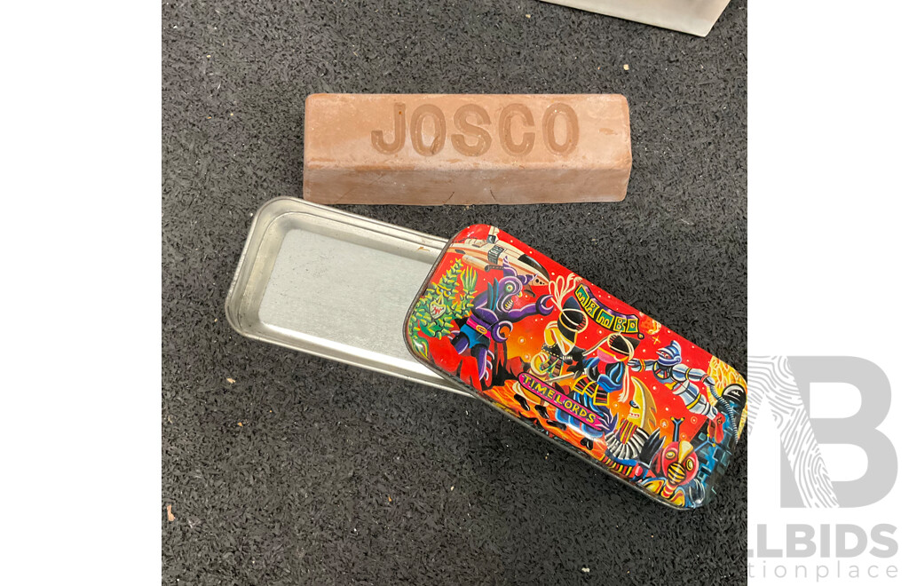 Two BETRENS Framed City View Paintings on Canvas & Guggenheim Postcards with Assorted Painting Tools