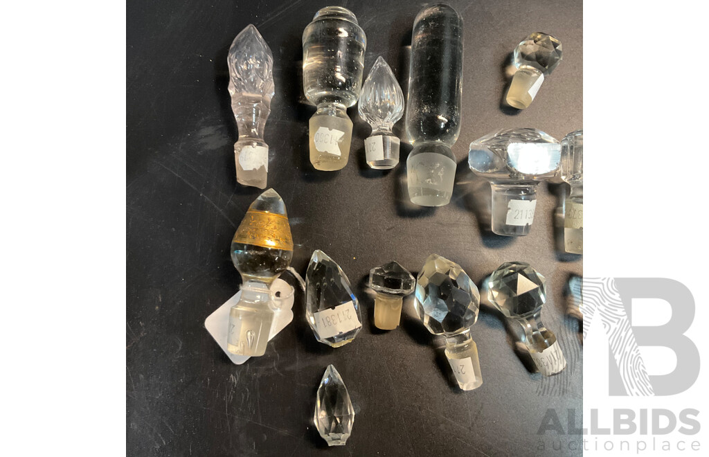Collection of Chandelier Crystals and Glass Stopper Pieces