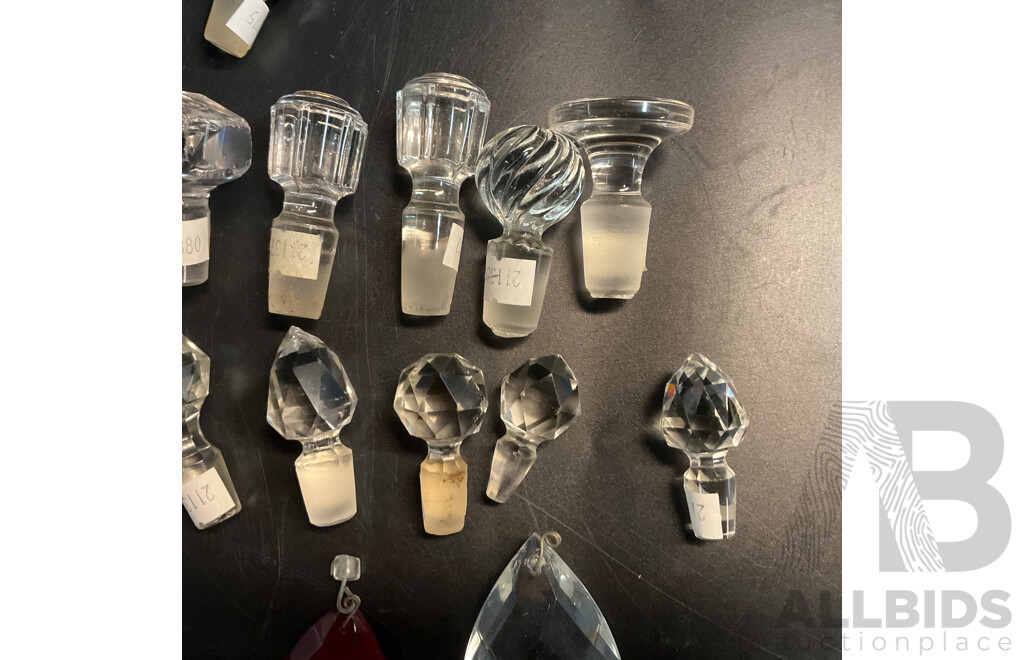Collection of Chandelier Crystals and Glass Stopper Pieces