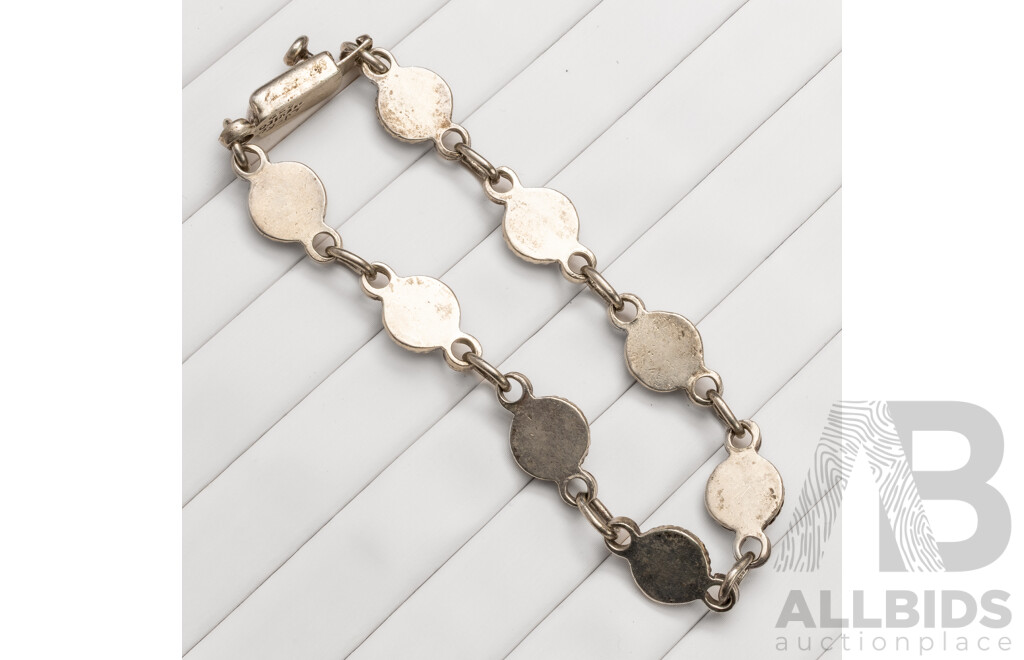 925 Sterling Silver Bracelet with Turquoise - 22.44gms