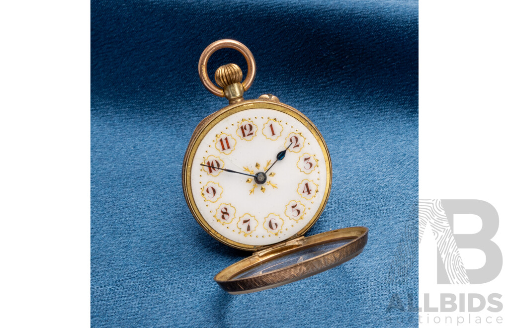 Vintage 9ct Rose Gold Open Face Pocket Watch and Ladies' Vintage Anglo-Swiss Watch - Not Working