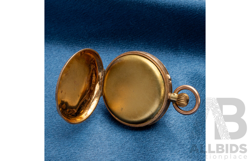 Vintage 9ct Rose Gold Open Face Pocket Watch and Ladies' Vintage Anglo-Swiss Watch - Not Working