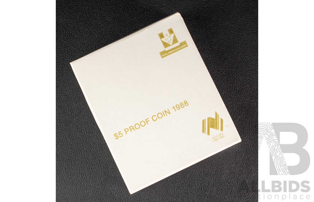 Australian RAM 1988 Proof and UNC Five Dollar Coins, Opening New Parliament House