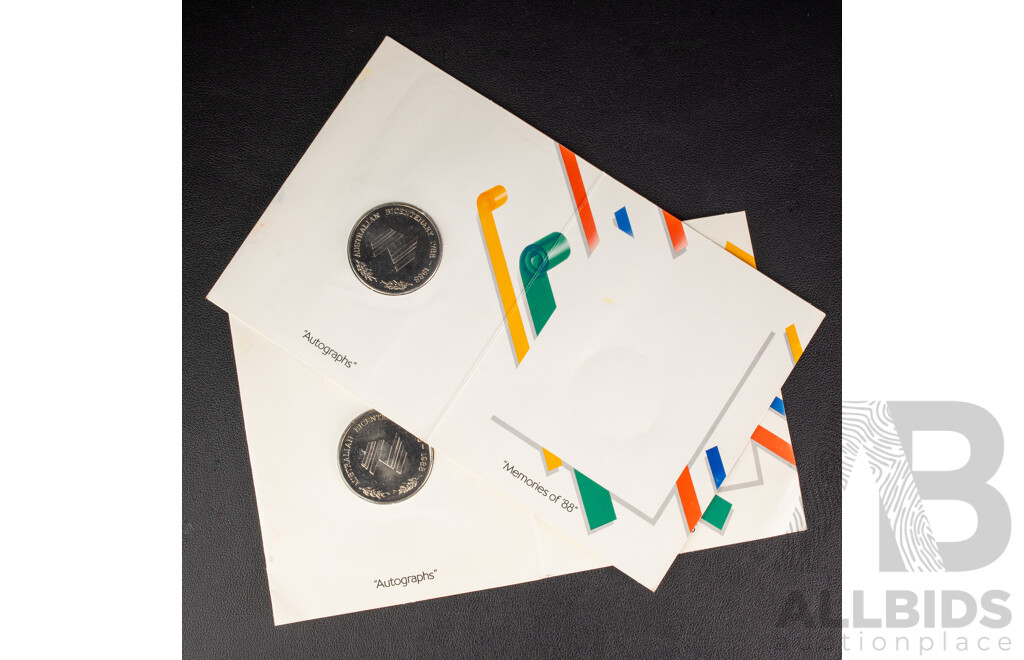 Australian 2000 Five Dollar Coin, Olympics- Athletics, Two 2007 One Dollar Coins, 75th Anniversary Sydney Harbour Bridge C Mint Marks, 1988 Bicentennial Medal and Three Student Medallions