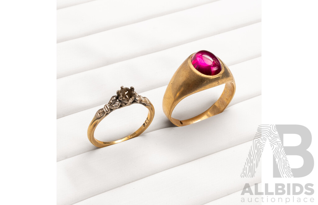 9ct Yellow Gold Damaged Rings - 7.73gms