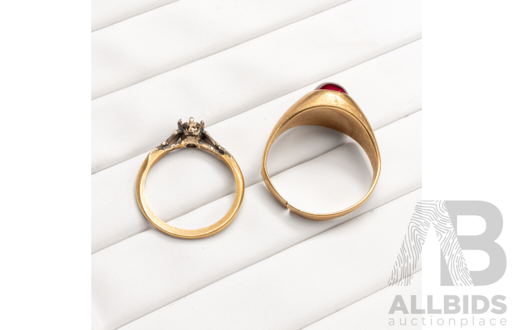 9ct Yellow Gold Damaged Rings - 7.73gms