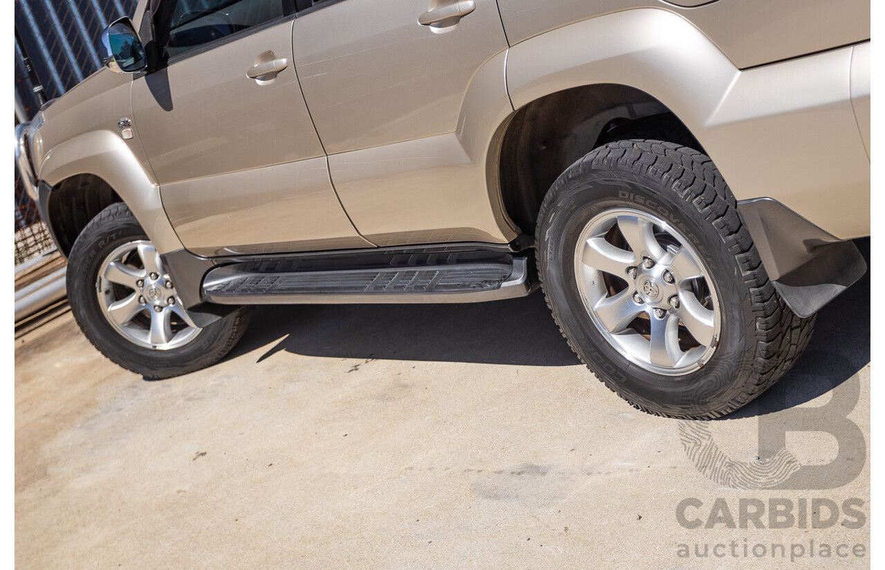 1/2008 Toyota Landcruiser Prado GXL (4x4) KDJ120R 07 UPGRADE 4d Wagon Gold Turbo Diesel 3.0L -8 Seats