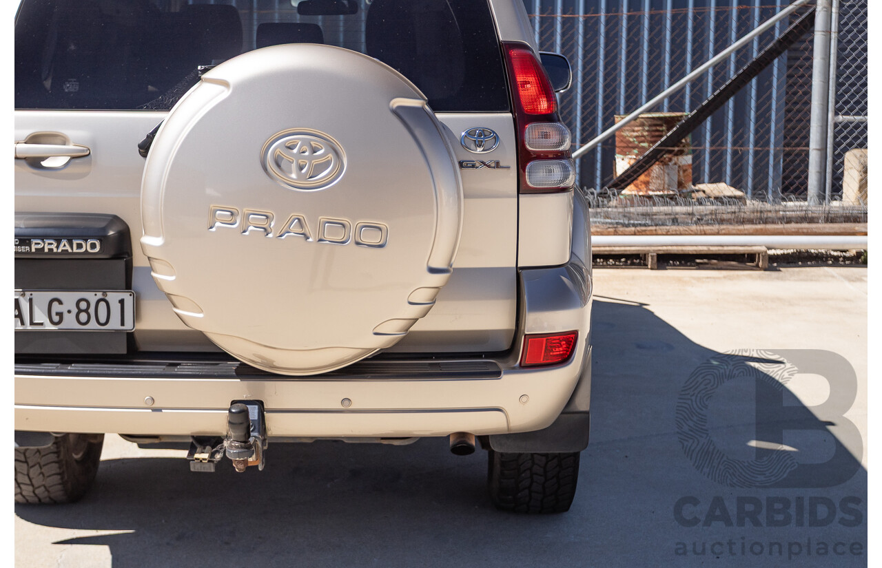 1/2008 Toyota Landcruiser Prado GXL (4x4) KDJ120R 07 UPGRADE 4d Wagon Gold Turbo Diesel 3.0L -8 Seats