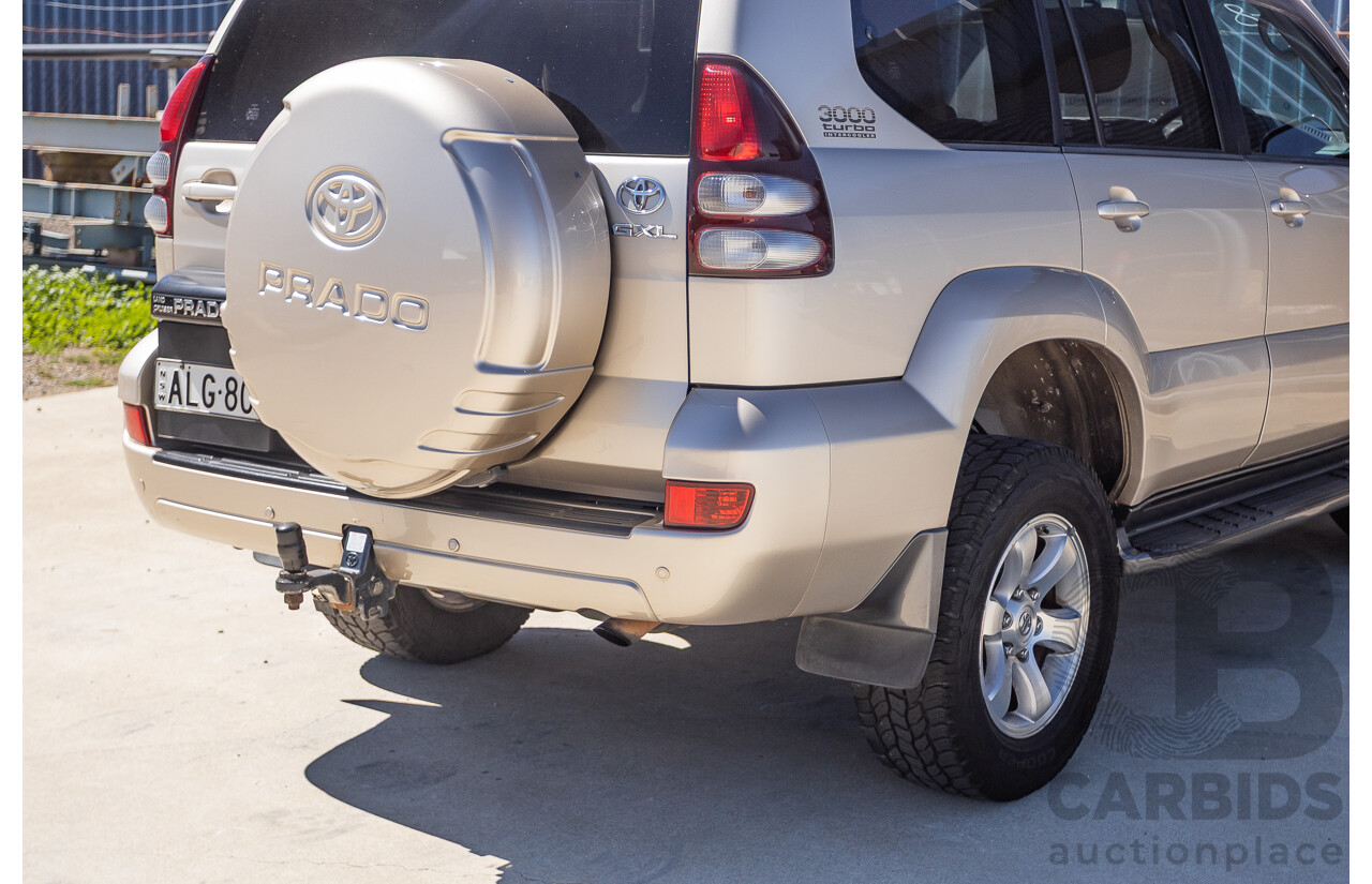 1/2008 Toyota Landcruiser Prado GXL (4x4) KDJ120R 07 UPGRADE 4d Wagon Gold Turbo Diesel 3.0L -8 Seats