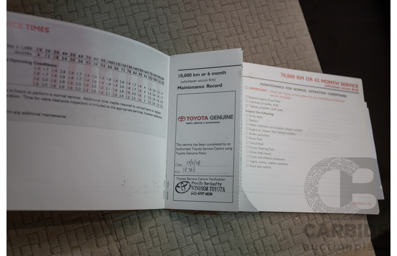 1/2008 Toyota Landcruiser Prado GXL (4x4) KDJ120R 07 UPGRADE 4d Wagon Gold Turbo Diesel 3.0L -8 Seats