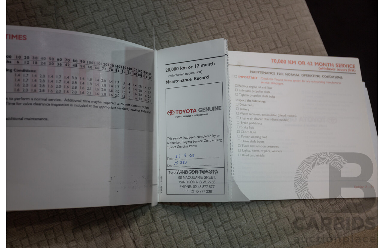 1/2008 Toyota Landcruiser Prado GXL (4x4) KDJ120R 07 UPGRADE 4d Wagon Gold Turbo Diesel 3.0L -8 Seats