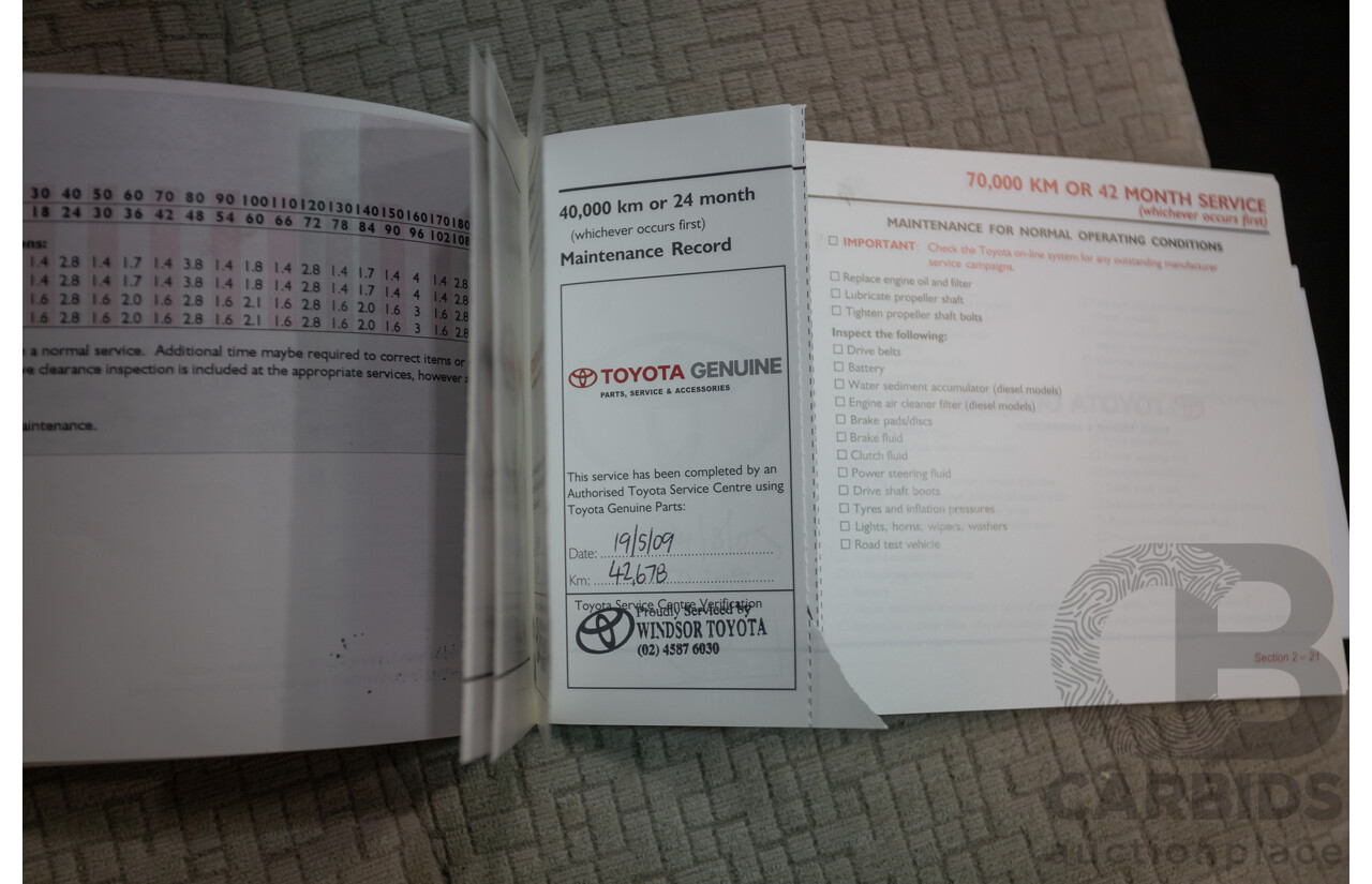 1/2008 Toyota Landcruiser Prado GXL (4x4) KDJ120R 07 UPGRADE 4d Wagon Gold Turbo Diesel 3.0L -8 Seats