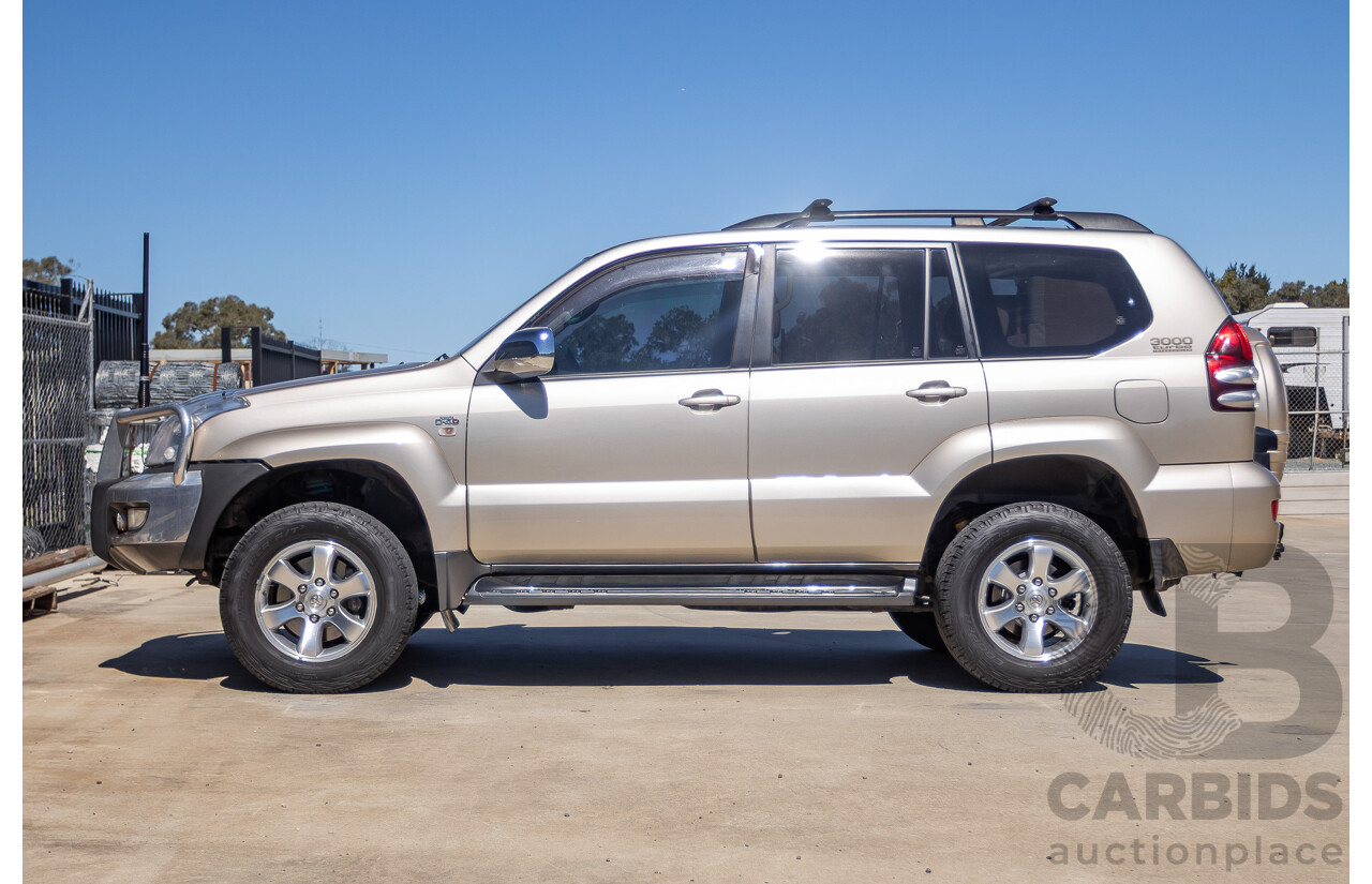 1/2008 Toyota Landcruiser Prado GXL (4x4) KDJ120R 07 UPGRADE 4d Wagon Gold Turbo Diesel 3.0L -8 Seats