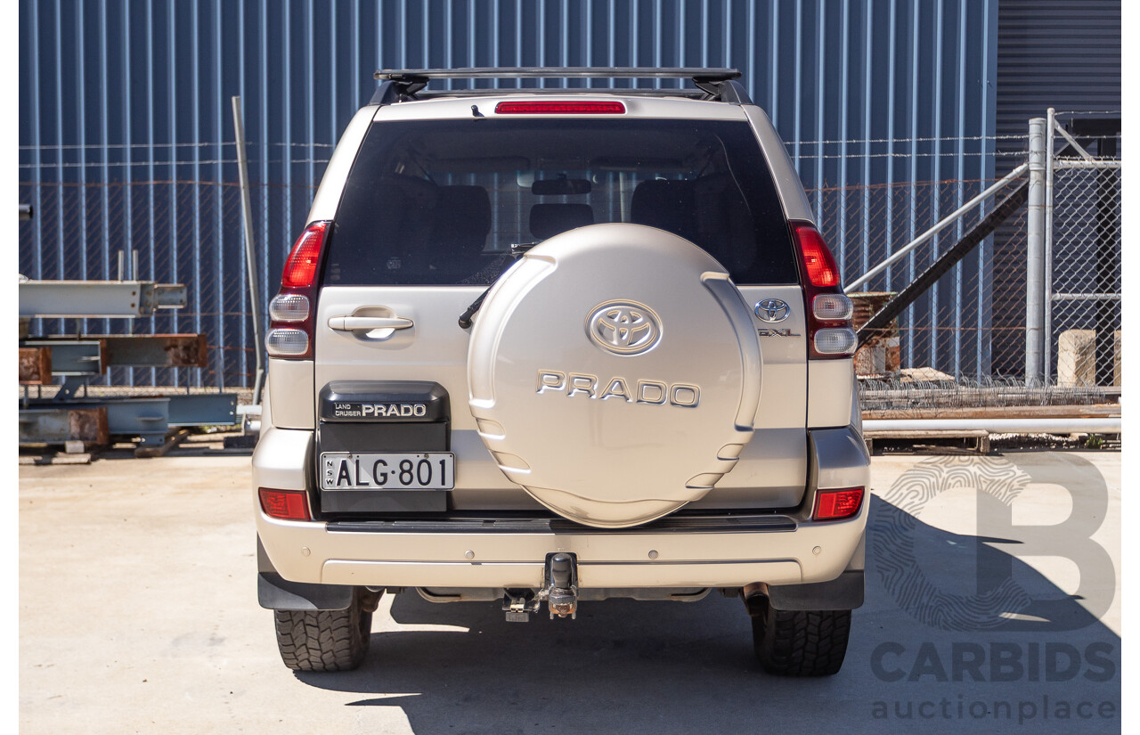1/2008 Toyota Landcruiser Prado GXL (4x4) KDJ120R 07 UPGRADE 4d Wagon Gold Turbo Diesel 3.0L -8 Seats